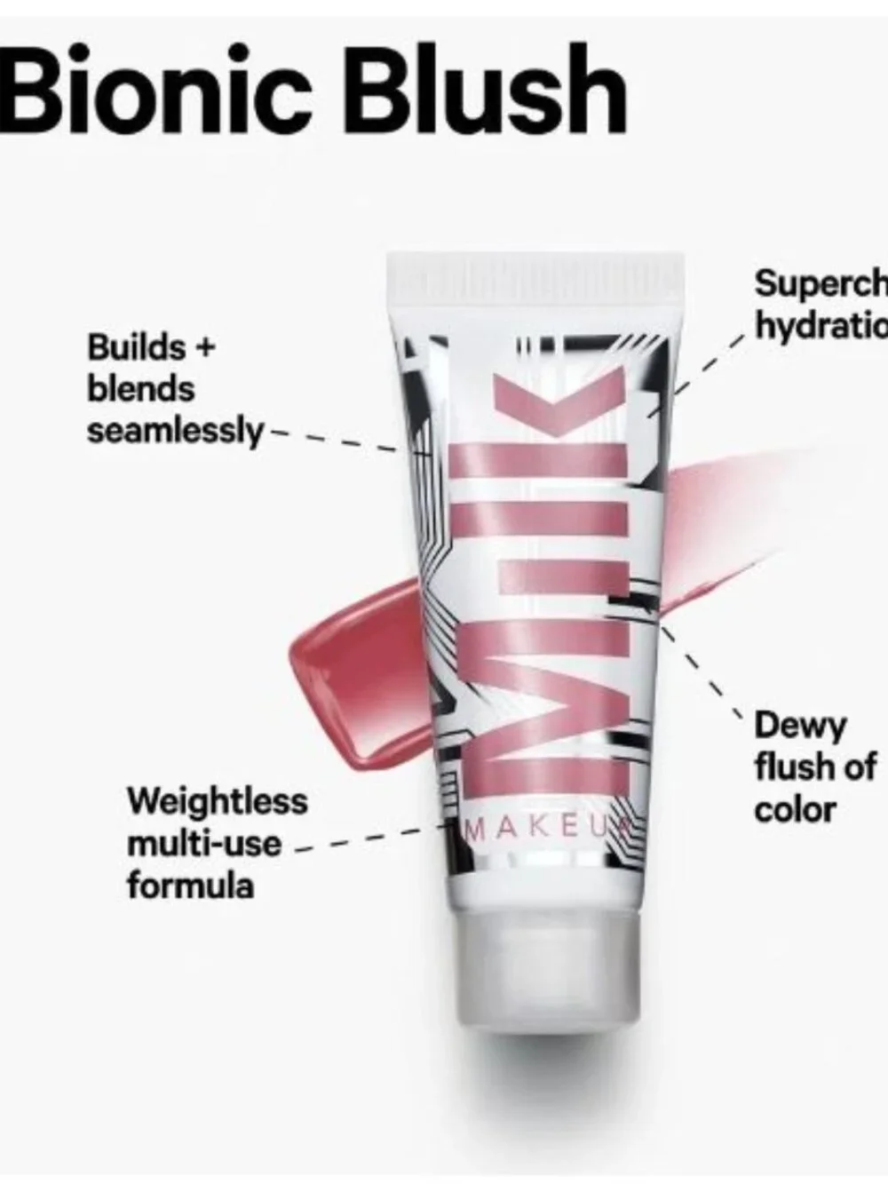 MILK-Bionic Liquid Blush Hydrating Liquid Blush w/collagen-FLY-RUBY RED-NIB